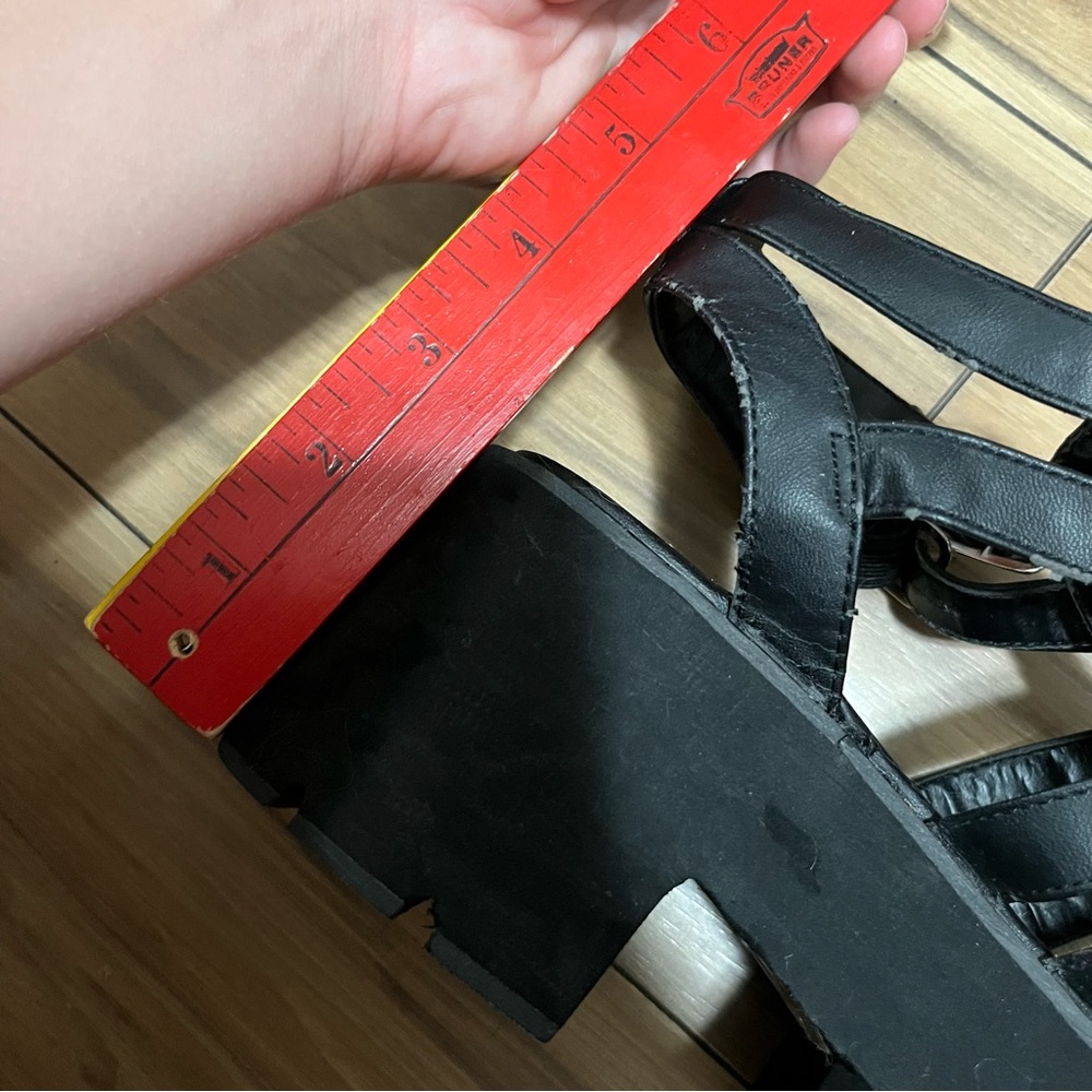 Dolls Kill Qupid Chunky Black Platform Sandals size 7 - Picture 7 of 8